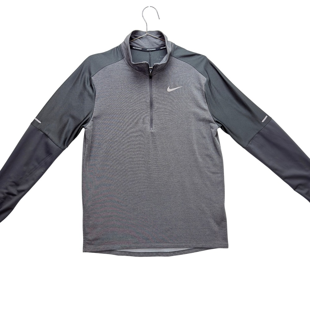 Nike Running Dri-Fit Mens 1/4 Zip Pullover M Gray Activewear Everyday Wear